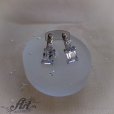 Сребърни обеци с циркони  -  E-1334
